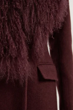 KarenMillen Manteau Midi en Laine à Double Boutonnage avec Col Amovible Ajusté<Femme Tailleurs|Manteaux Et Vestes D’Automne