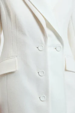 Manteau Midi Petite En Mélange De Laine Brossée Et Satin