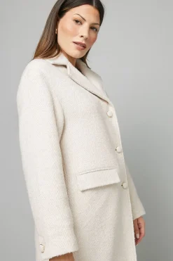 Wallis Manteau Midi Texturé à Simple Boutonnage<Femme Manteaux Et Vestes D’Automne|Vestes & Manteaux