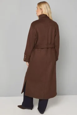 Manteau Militaire Ceinturé à Col Structuré avec Boutons