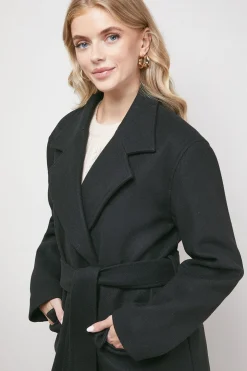 Manteau Mi-Long avec Ceinture Nouée