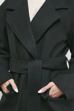 Manteau Mi-Long avec Ceinture Nouée