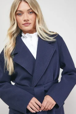 Manteau Mi-Long avec Ceinture Nouée