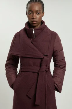 KarenMillen Manteau mi-long ceinturé hybride matelassé en mélange de laine.<Femme Vestes & Manteaux