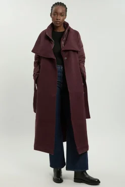 KarenMillen Manteau mi-long ceinturé hybride matelassé en mélange de laine.<Femme Vestes & Manteaux