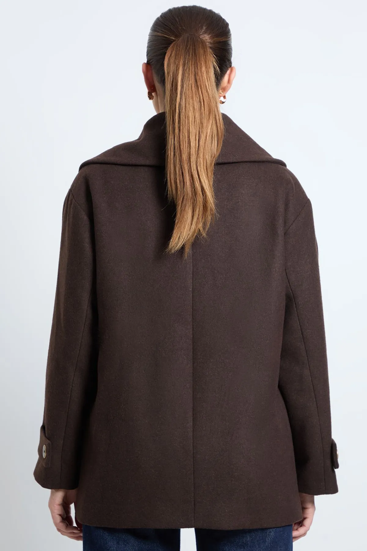 Wallis Manteau Mi-Long à Col Châle Double Boutonnage<Femme Looks Chocolat|Manteaux Et Vestes D’Automne