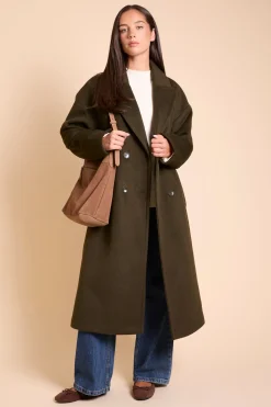 Manteau Mi-long Croisé À Coupe Décontractée