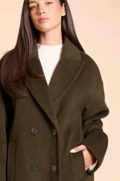 Manteau Mi-long Croisé À Coupe Décontractée