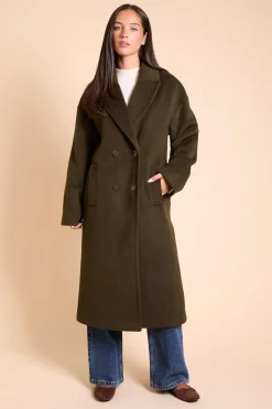 Manteau Mi-long Croisé À Coupe Décontractée