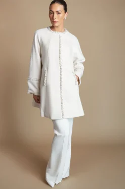 Manteau Mi-long De Mariée Avec Détails En Strass