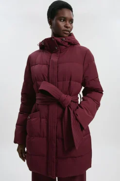 KarenMillen Manteau Mi-Long en Duvet Véritable avec Ceinture<Femme Manteaux Et Vestes D’Automne|Vestes & Manteaux