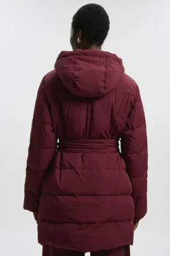KarenMillen Manteau Mi-Long en Duvet Véritable avec Ceinture<Femme Manteaux Et Vestes D’Automne|Vestes & Manteaux