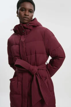KarenMillen Manteau Mi-Long en Duvet Véritable avec Ceinture<Femme Manteaux Et Vestes D’Automne|Vestes & Manteaux
