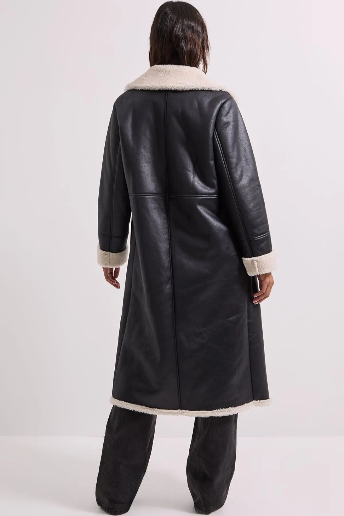 Dorothy Perkins Manteau Mi-Long en Peau Lainée<Femme Manteaux Et Vestes D’Automne|Vestes & Manteaux
