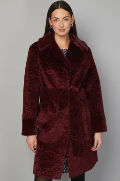 Manteau Mi-Long en synthétique Texturée
