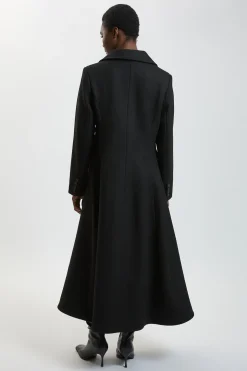 Manteau Mi-long Évasé En Laine Ajusté Petite