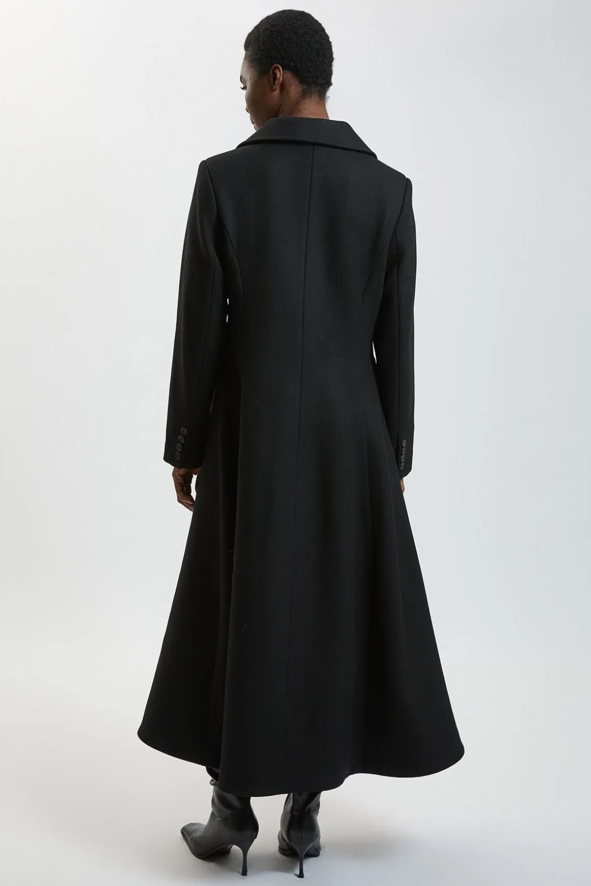 Manteau Mi-long Évasé En Laine Ajusté Petite