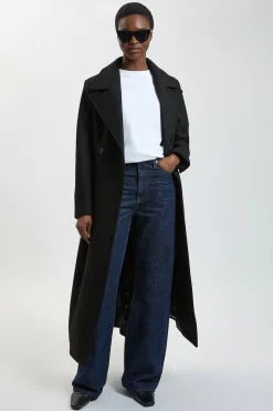 Manteau Mi-long Évasé En Laine Ajusté Petite