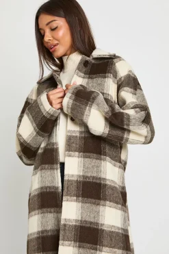 Manteau oversize à carreaux en laine