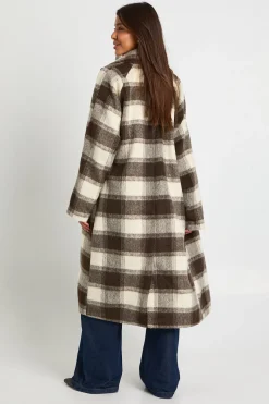 Manteau oversize à carreaux en laine