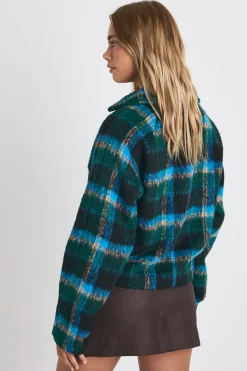 Manteau oversize à carreaux, look laine