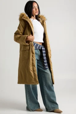 boohoo Manteau parka à capuche doublé de fourrure<Femme Vestes & Manteaux