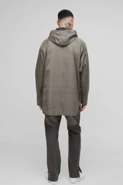 boohooMAN Manteau parka à capuche surdimensionné avec col en corde pour homme de grande taille<Homme Tout Afficher|Vestes & Manteaux Tall