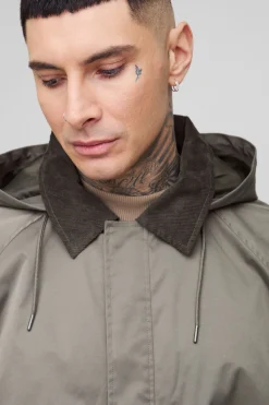boohooMAN Manteau parka à capuche surdimensionné avec col en corde pour homme de grande taille<Homme Tout Afficher|Vestes & Manteaux Tall