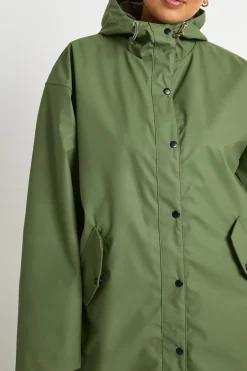 boohoo Manteau parka mi-long rubberisé pour la pluie<Femme Vestes & Manteaux