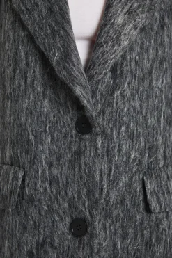 Manteau à épaulettes style laine brossée