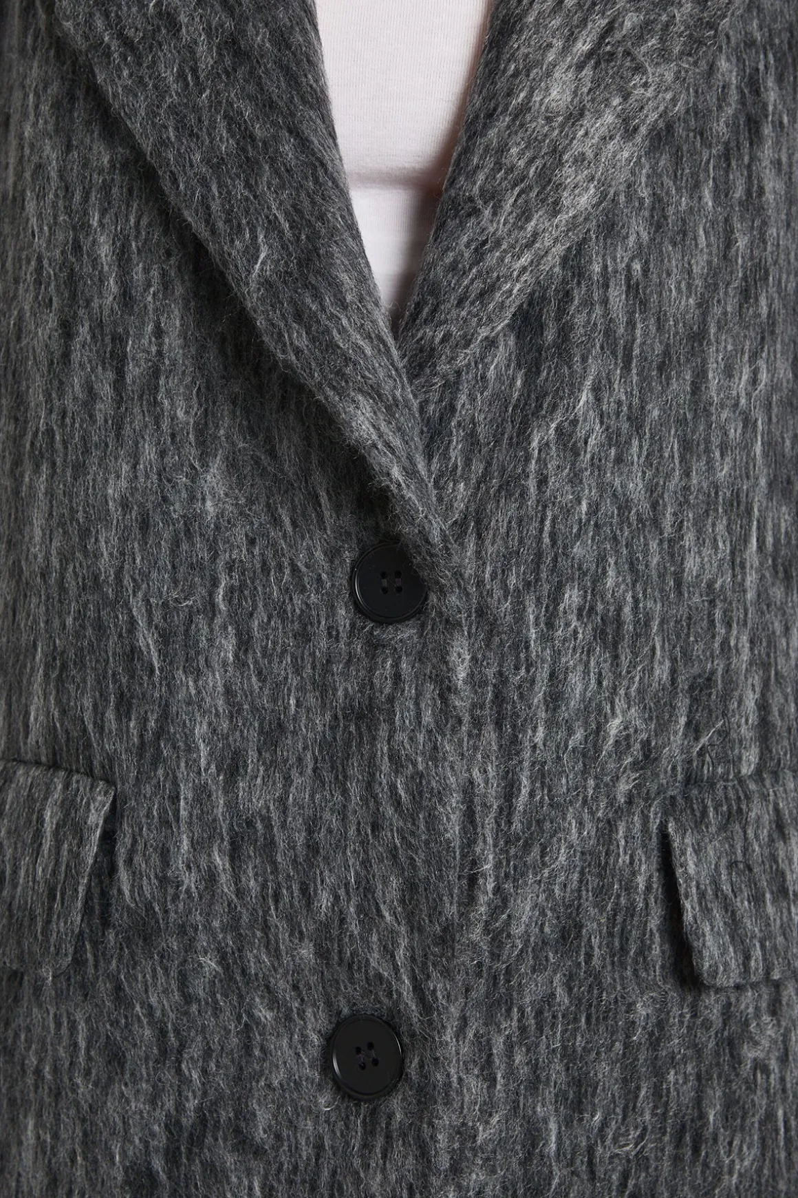 Manteau à épaulettes style laine brossée