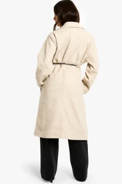 Manteau Petite Aspect Laine avec Ceinture en synthétique