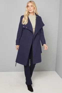 Manteau Petite à Col Montant avec Ceinture Nouée