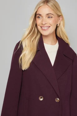 Manteau Petite Mi-Long à Double Boutonnage