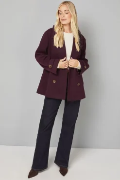 Manteau Petite Mi-Long à Double Boutonnage