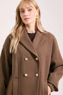 Wallis Manteau à Poches Double Boutonnage Principles by<Femme Looks Chocolat|Vestes & Manteaux