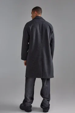 Manteau à simple boutonnage en gris