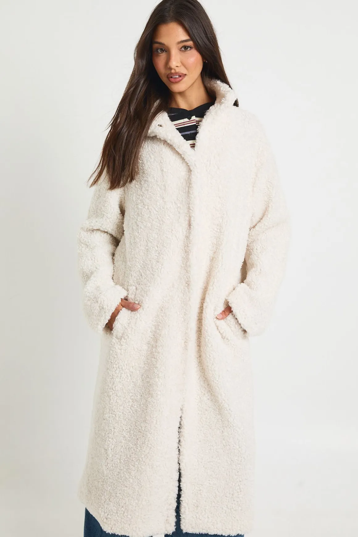 Manteau Teddy long en fourrure