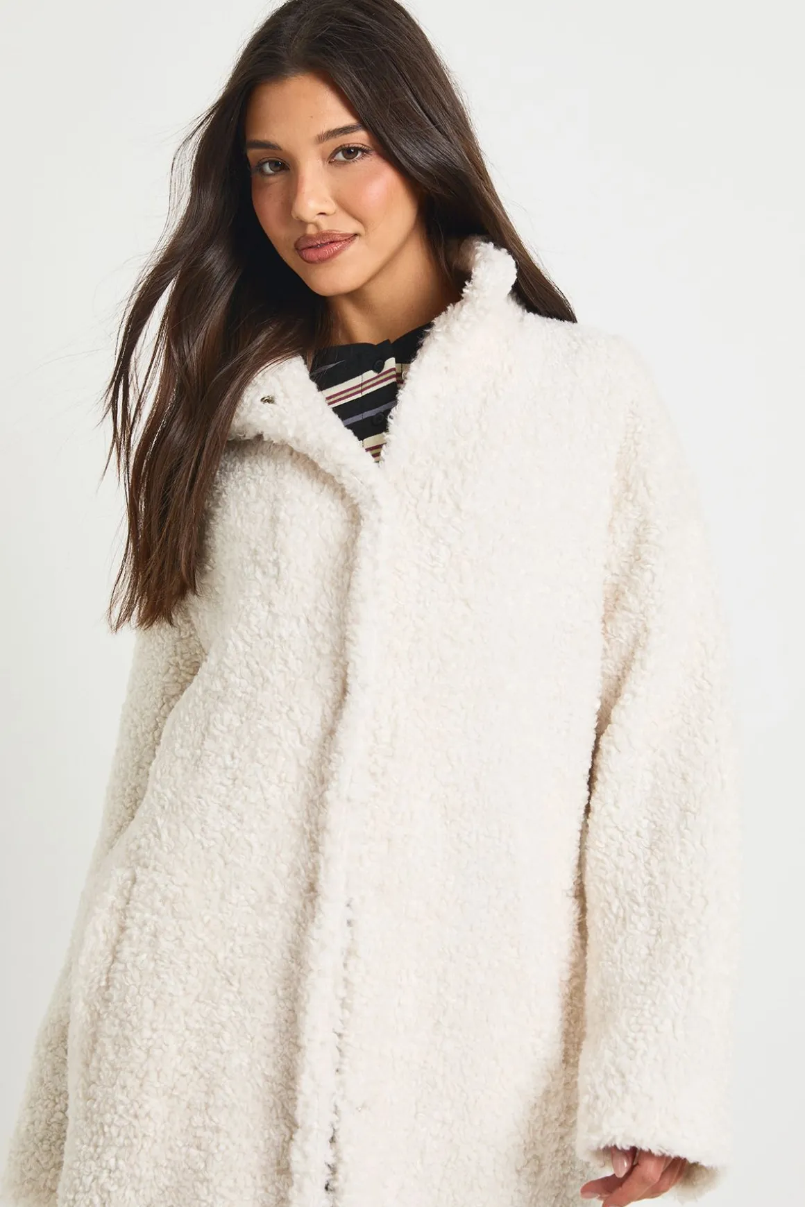 Manteau Teddy long en fourrure