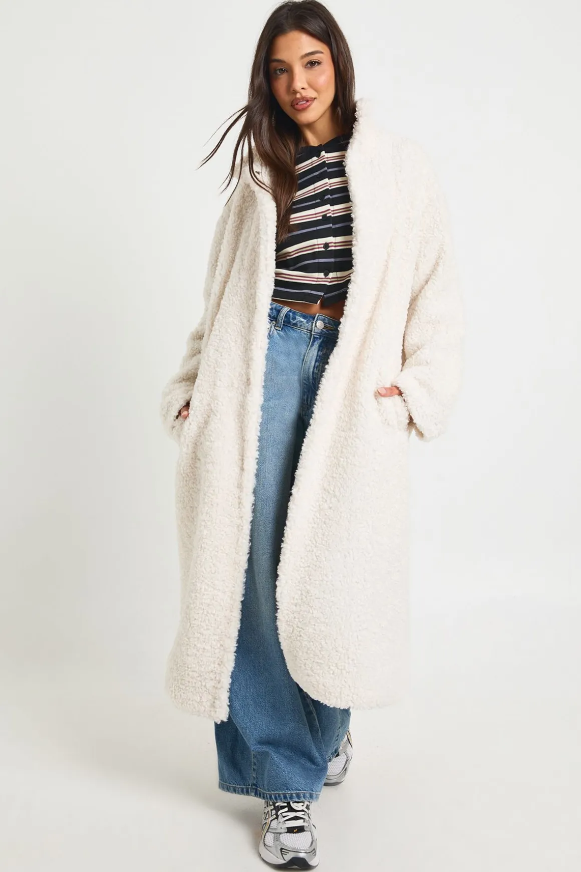 Manteau Teddy long en fourrure