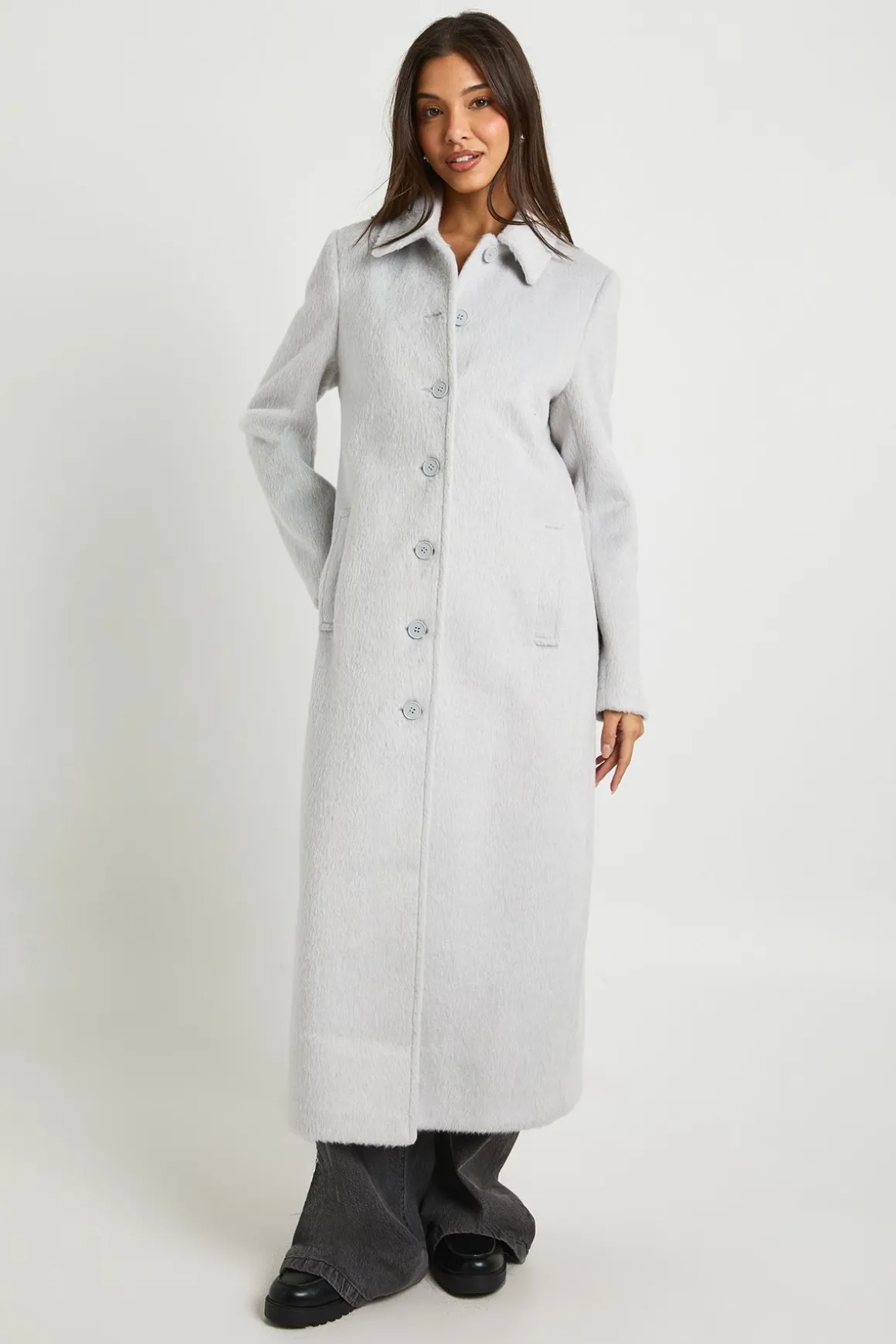 Manteau texturé en mélange de laine