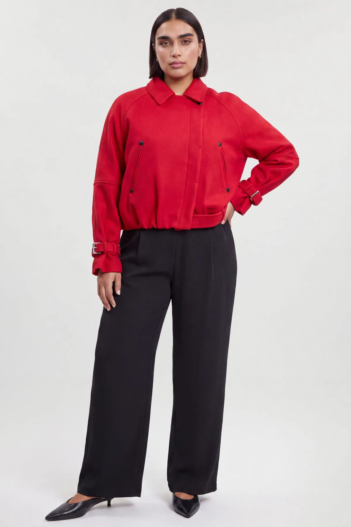 KarenMillen Manteau Trench Court En Laine Grande Taille<Femme Vestes & Manteaux|Trenchs