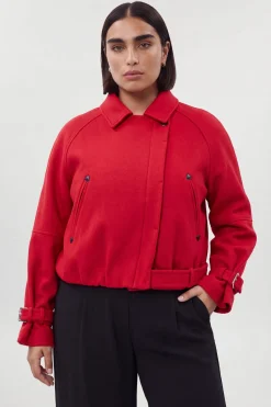 KarenMillen Manteau Trench Court En Laine Grande Taille<Femme Vestes & Manteaux|Trenchs