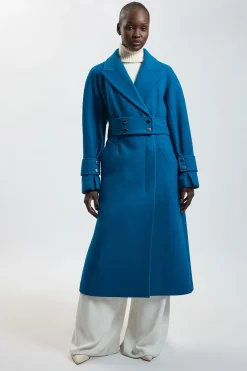KarenMillen Manteau Trench Maxi En Laine Avec Ceinture<Femme Vestes & Manteaux