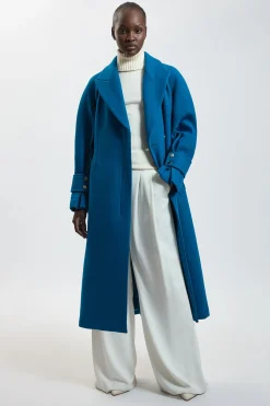 KarenMillen Manteau Trench Maxi En Laine Avec Ceinture<Femme Vestes & Manteaux