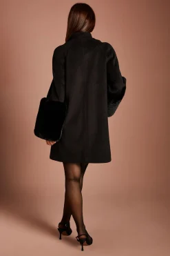 Manteau Évasé Avec Poignets En Synthétique