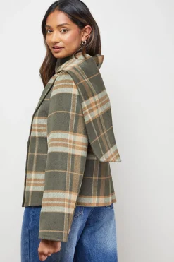 Oasis Manteau Veste Longue à Carreaux avec Détail Foulard<Femme Manteaux Et Vestes D’Automne|Vestes & Manteaux
