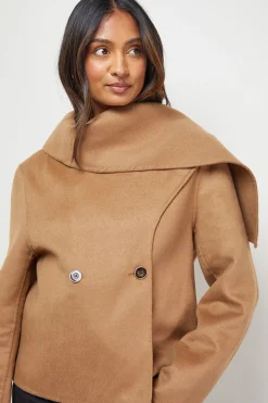 Manteau Veste Longue à Écharpe Cousue