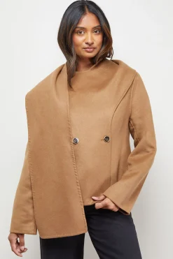 Manteau Veste Longue à Écharpe Cousue