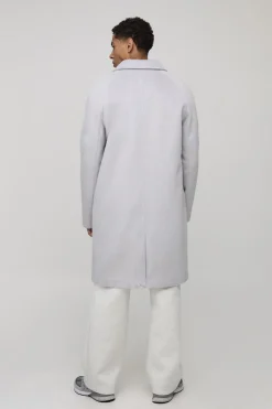 Manteau voiture brossé à coupe régulière, manches raglan et boutonnage simple